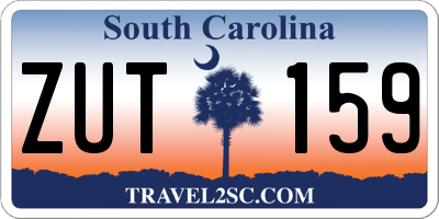 SC license plate ZUT159