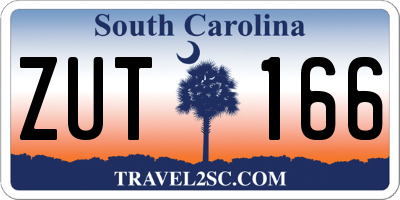 SC license plate ZUT166