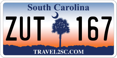 SC license plate ZUT167