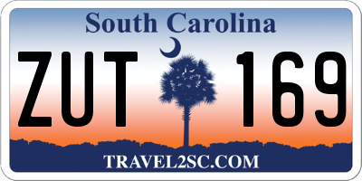 SC license plate ZUT169