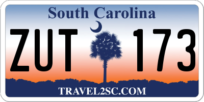 SC license plate ZUT173