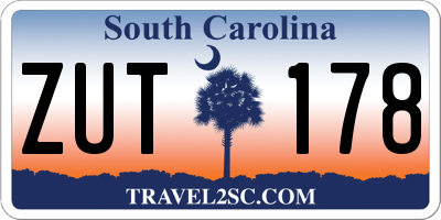 SC license plate ZUT178