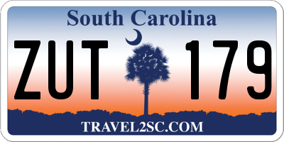 SC license plate ZUT179