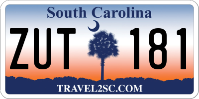 SC license plate ZUT181