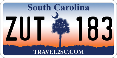 SC license plate ZUT183