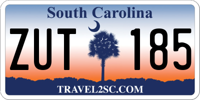 SC license plate ZUT185