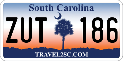SC license plate ZUT186