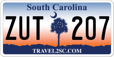 SC license plate ZUT207