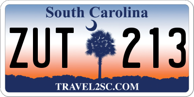 SC license plate ZUT213