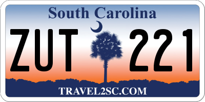 SC license plate ZUT221