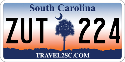 SC license plate ZUT224