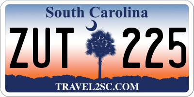 SC license plate ZUT225