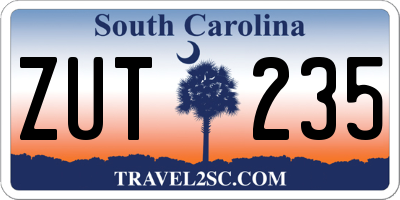 SC license plate ZUT235