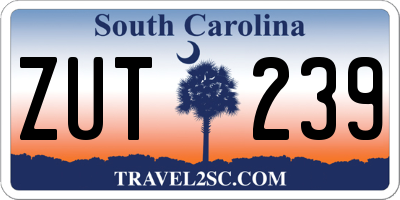 SC license plate ZUT239