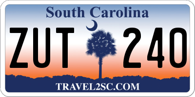 SC license plate ZUT240