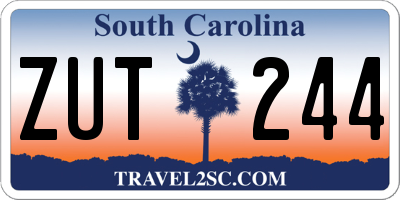 SC license plate ZUT244