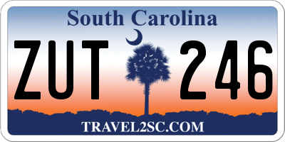 SC license plate ZUT246