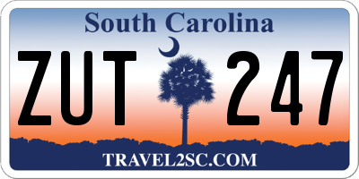 SC license plate ZUT247
