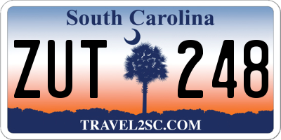 SC license plate ZUT248