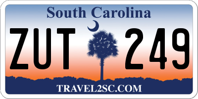 SC license plate ZUT249