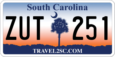 SC license plate ZUT251
