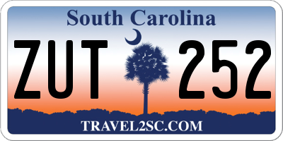 SC license plate ZUT252
