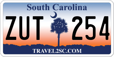 SC license plate ZUT254