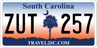 SC license plate ZUT257