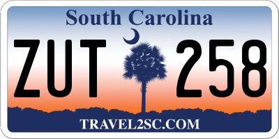 SC license plate ZUT258