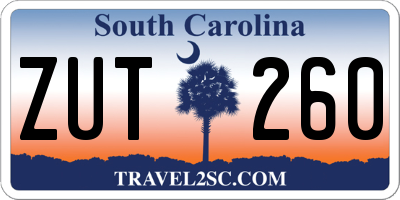 SC license plate ZUT260