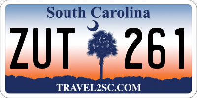 SC license plate ZUT261