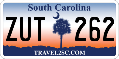 SC license plate ZUT262