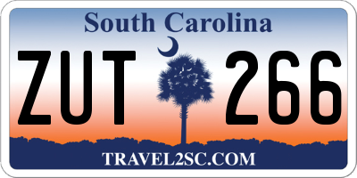 SC license plate ZUT266