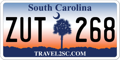 SC license plate ZUT268