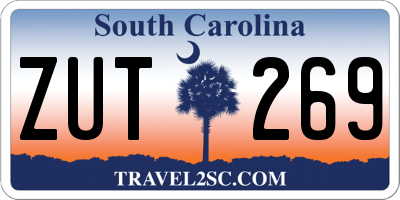 SC license plate ZUT269