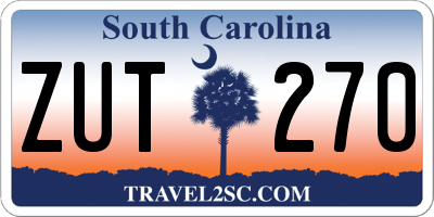 SC license plate ZUT270