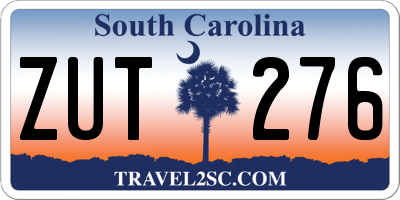 SC license plate ZUT276