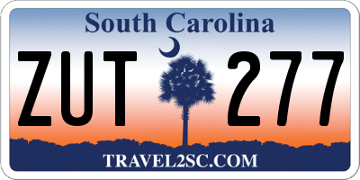 SC license plate ZUT277