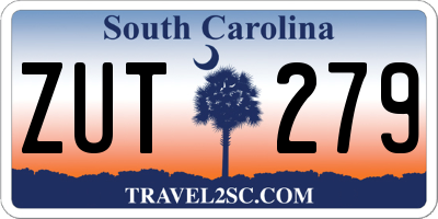 SC license plate ZUT279