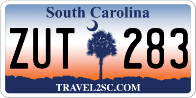 SC license plate ZUT283