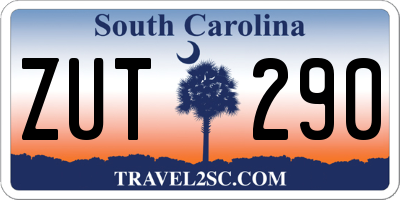 SC license plate ZUT290
