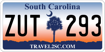 SC license plate ZUT293