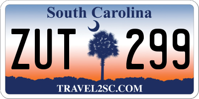 SC license plate ZUT299