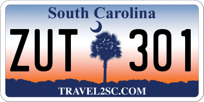 SC license plate ZUT301