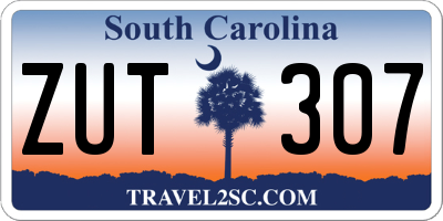 SC license plate ZUT307