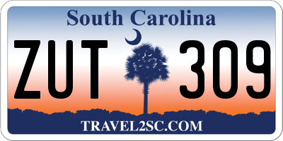 SC license plate ZUT309