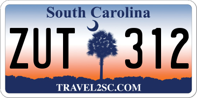 SC license plate ZUT312