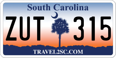 SC license plate ZUT315