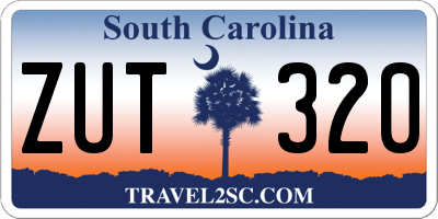 SC license plate ZUT320