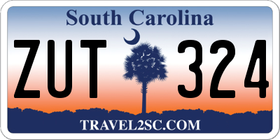 SC license plate ZUT324